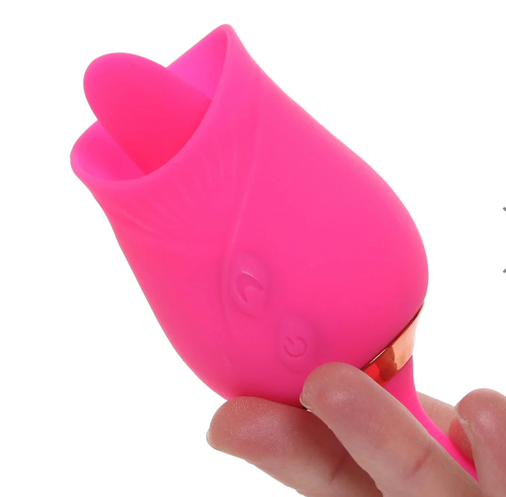 Pink Pussycat Licking Rose Vibe