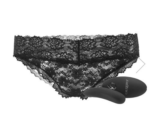 Remote Control Black Lace Panty & Vibe Set