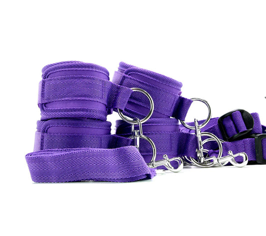 7 Piece Bed Spreader Restraint System in Purple