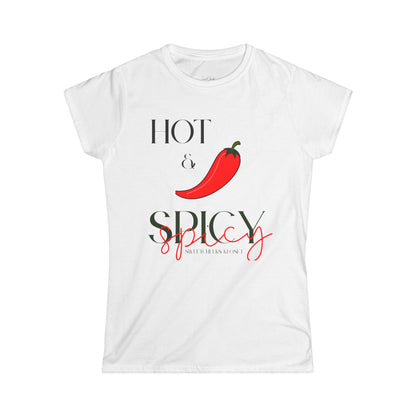T-Shirt — "Hot & Spicy" Red Chili Graphic Tee for Women