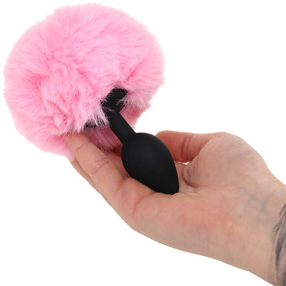 Tailz Fluffy Bunny Tail Silicone Plug in Pink