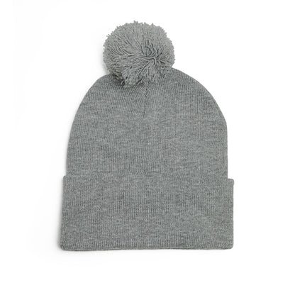 Embroidered Pom-Pom Beanie — "Support Day Drinking" Knit Hat