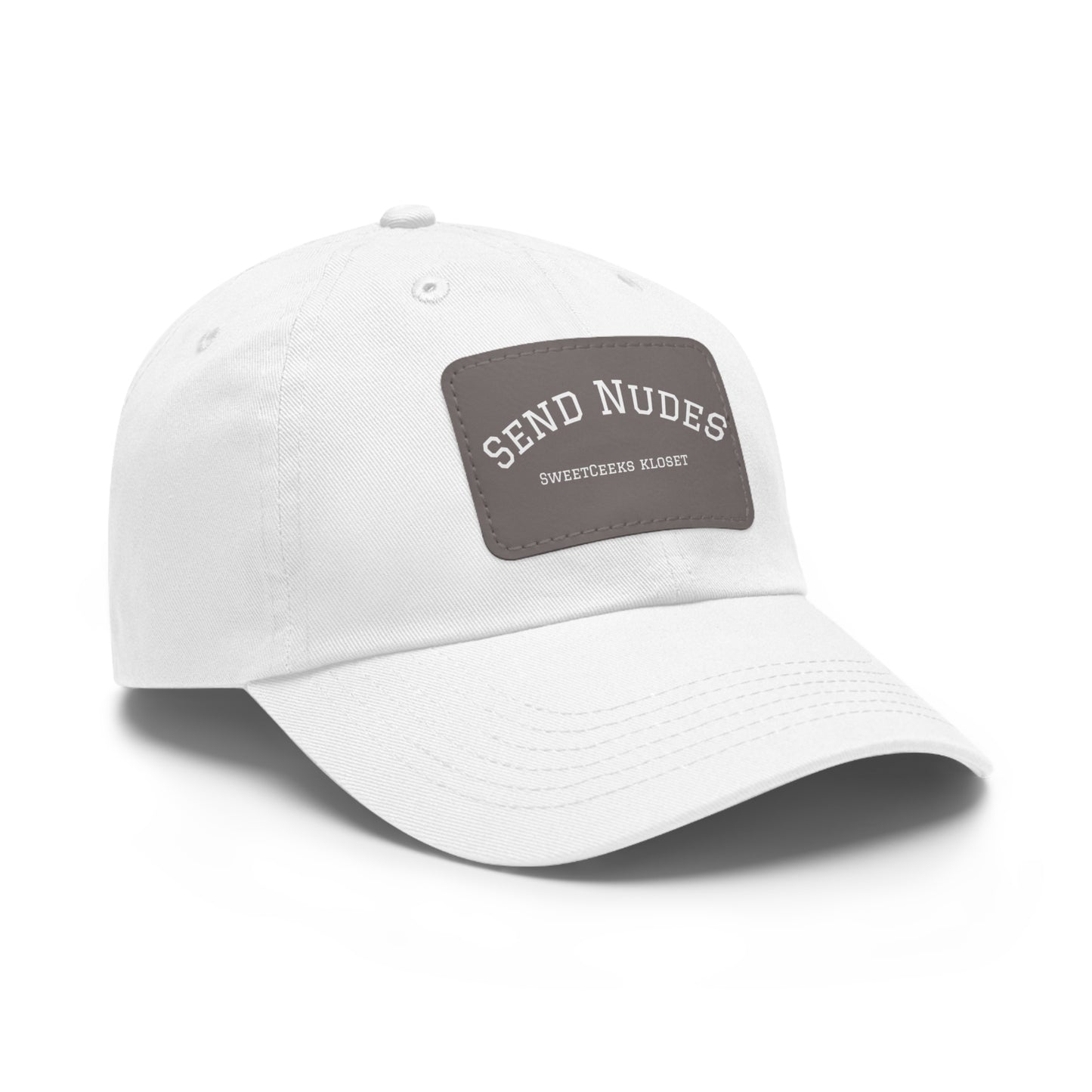 Dad Hat — 'Send Nudes' Leather Patch Cap (Novelty Casual Hat)