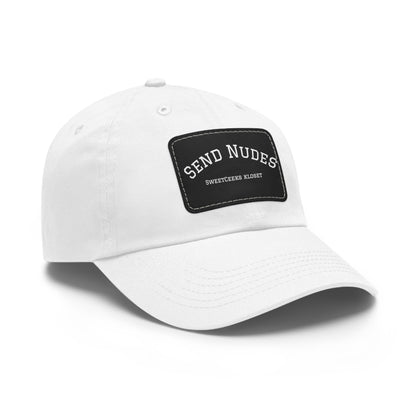 Dad Hat — 'Send Nudes' Leather Patch Cap (Novelty Casual Hat)