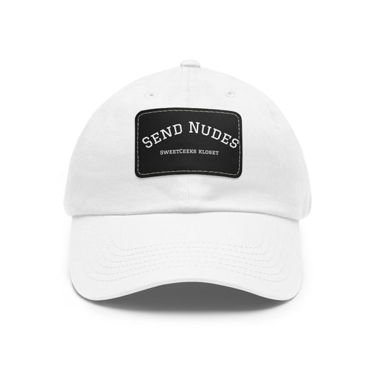 Dad Hat — 'Send Nudes' Leather Patch Cap (Novelty Casual Hat)